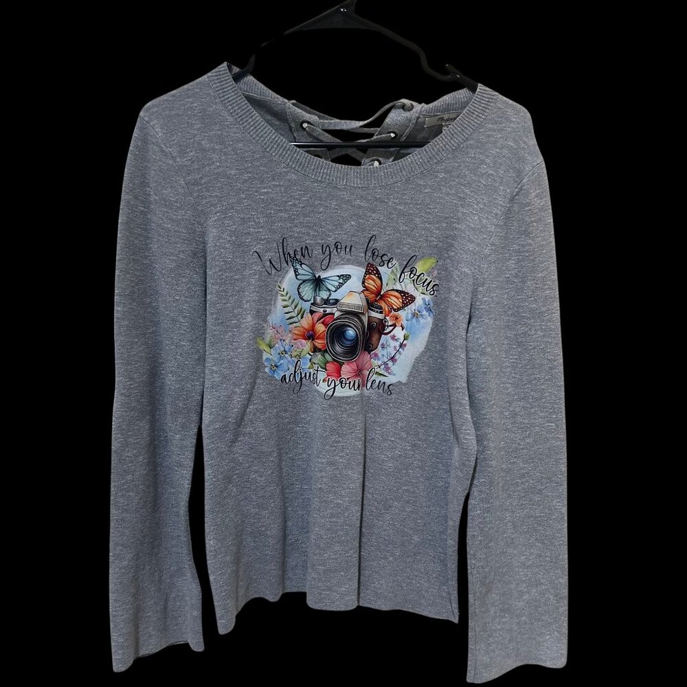 (Up)Cycled Blue Marble Madwell Sweater with Long Sleeves